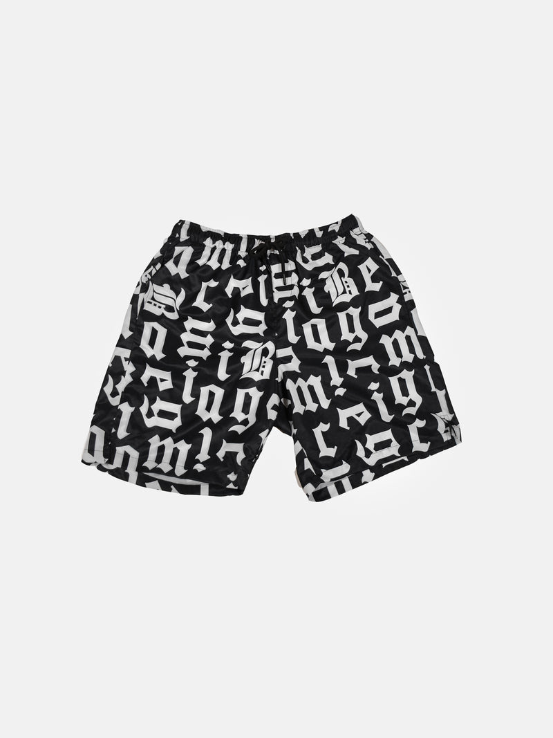 MagicBee Gothic Swim Shorts - Black/White